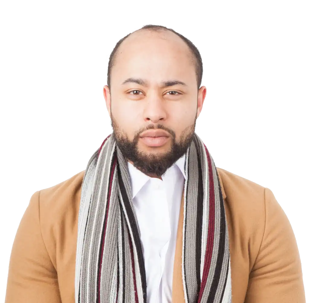 Bespoke Hair Systems, Wigs, Hair Pieces & Toupees image showing man before fitting